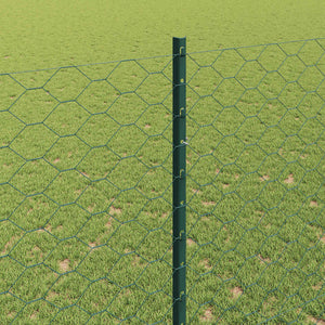 Εξαγωνική Φράχτη με Στύλο 100 x 1,5 μ PVC-Επικαλυμμένο Ατσάλι