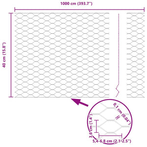 Τεντώτο με στήριγμα Γκρι 0,4 x 10 μ Χάλυβας και PVC - Pakobazaar