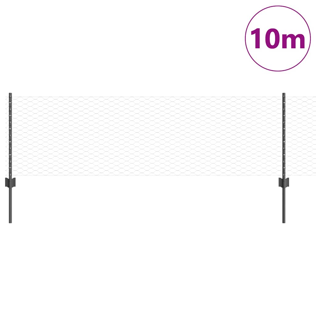 Τεντώτο με στήριγμα Γκρι 0,6 x 10 μ Χάλυβας και PVC