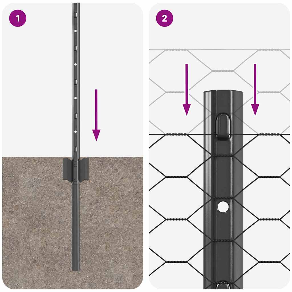 Τεντώτο με στήριγμα Γκρι 0,8 x 10 m Χάλυβας και PVC