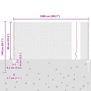 Τεντώτο με στήριγμα Γκρι 0,8 x 10 m Ατσάλι - Pakobazaar