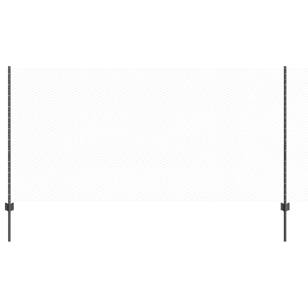 Εξαγωνική Φράχτη με Στύλο 10 x 1,2 μ PVC-Επικαλυμμένο Ατσάλι