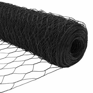 Εξαγωνική Φράχτη με Στύλο 25 x 0,4 m PVC-Επικαλυμμένο Ατσάλι - Pakobazaar