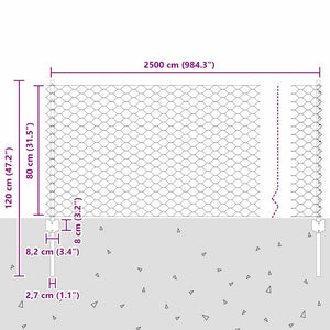 Τεντώτο με στήριγμα Γκρι 0,8 x 25 m Ατσάλι - Pakobazaar