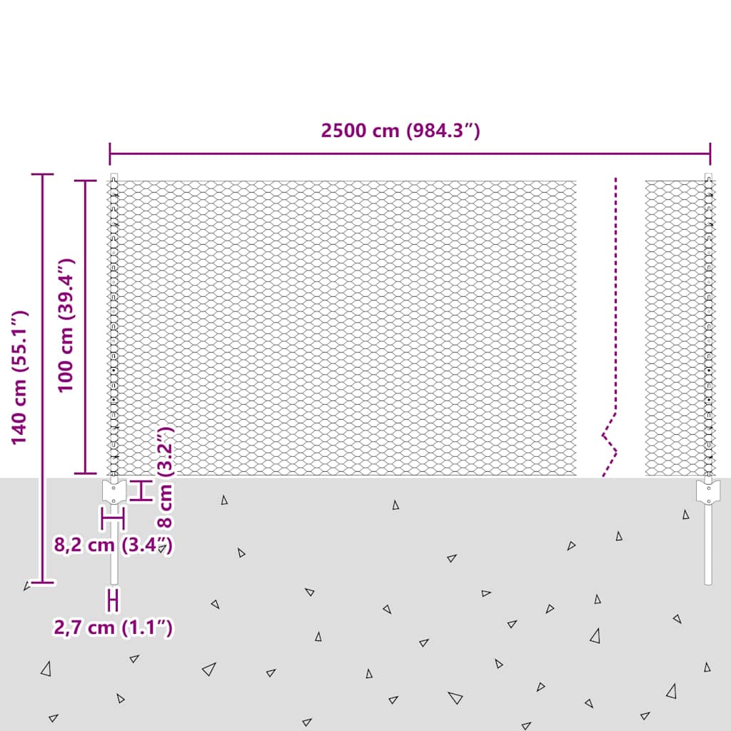 Τεντώτο με στήριγμα Γκρι 1 x 25 m Ατσάλι - Pakobazaar