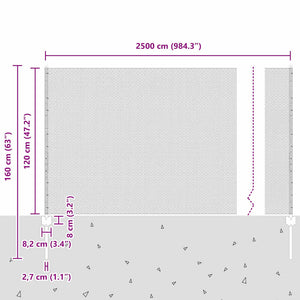 Εξαγωνική Φράχτη με Στύλο 25 x 1,2 μ PVC-Επικαλυμμένο Ατσάλι