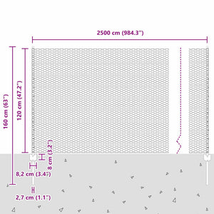 Τεντώτο με στήριγμα Γκρι 1,2 x 25 m Ατσάλι - Pakobazaar