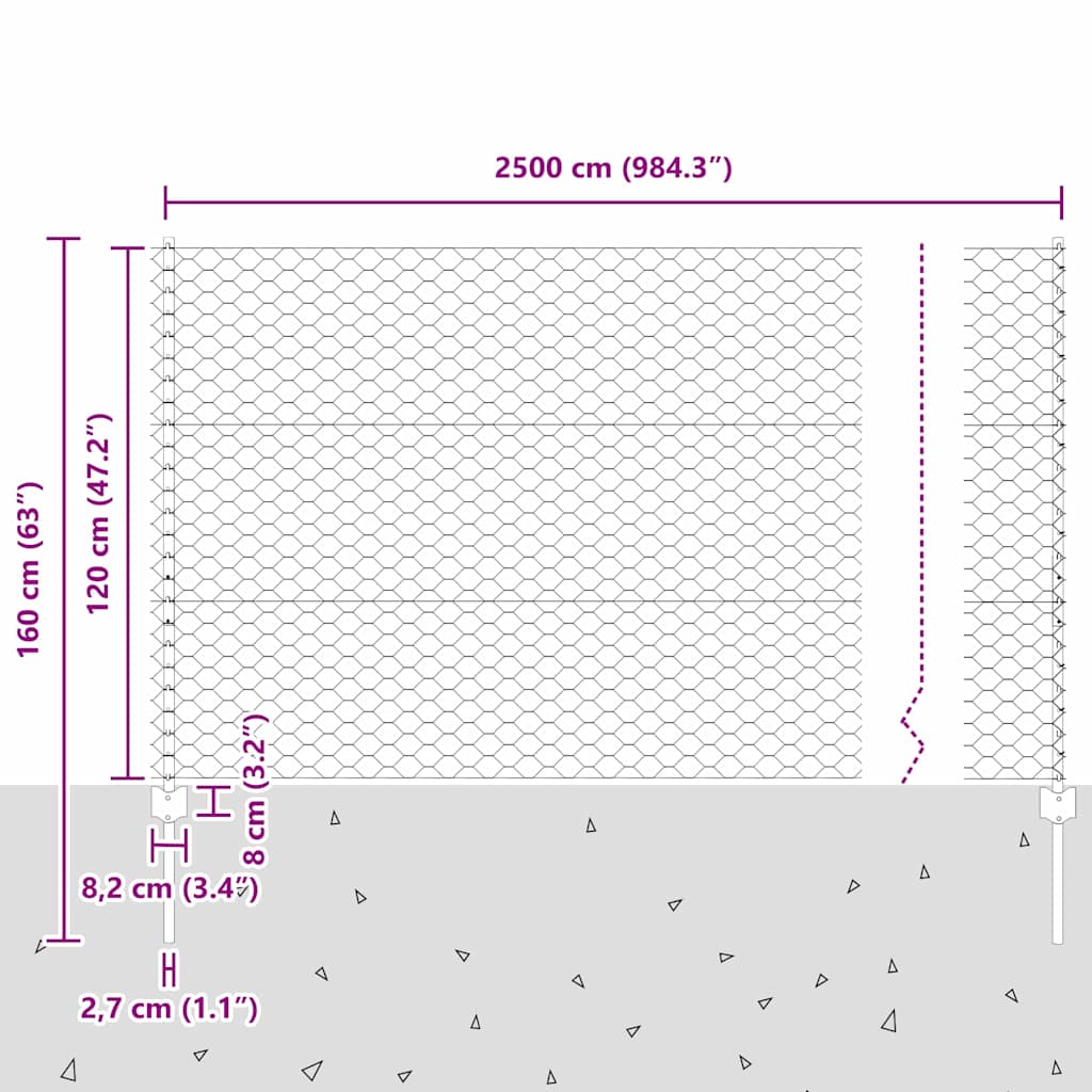 Τεντώτο με στήριγμα Γκρι 1,2 x 25 m Ατσάλι - Pakobazaar