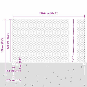 Τεντώτο με στήριγμα Γκρι 1,2 x 25 m Ατσάλι - Pakobazaar