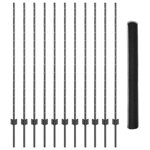 Εξαγωνική Φράχτη με Στύλο 25 x 1,4 μ PVC-Επικαλυμμένο Ατσάλι