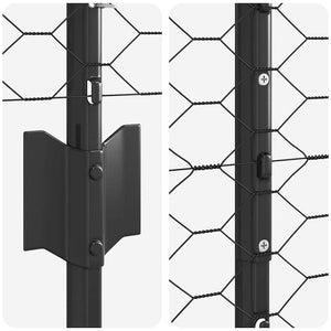Εξαγωνική Φράχτη με Στύλο 25 x 1,4 μ PVC-Επικαλυμμένο Ατσάλι