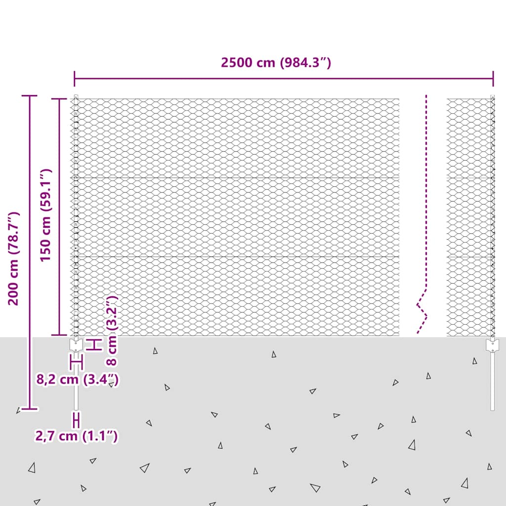 Τεντώτο με στήριγμα Γκρι 1,5 x 25 m Ατσάλι - Pakobazaar