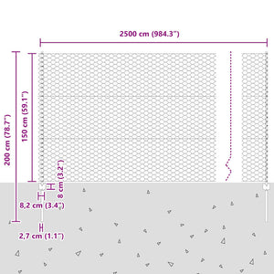 Τεντώτο με στήριγμα Γκρι 1,5 x 25 m Ατσάλι - Pakobazaar