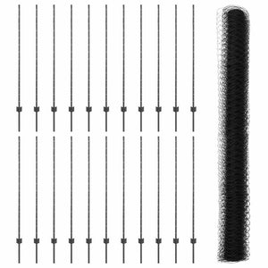 Εξαγωνική Φράχτη με Στύλο 50 x 1,4 μ PVC-Επικαλυμμένο Ατσάλι