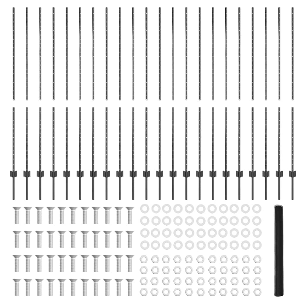 Τεντώτο με στήριγμα Γκρι 1,5 x 50 m Χάλυβας και PVC