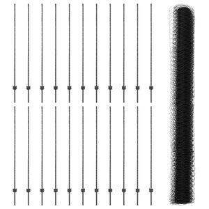 Εξαγωνική Φράχτη με Στύλο 50 x 1,6 m PVC-Επικαλυμμένο Ατσάλι