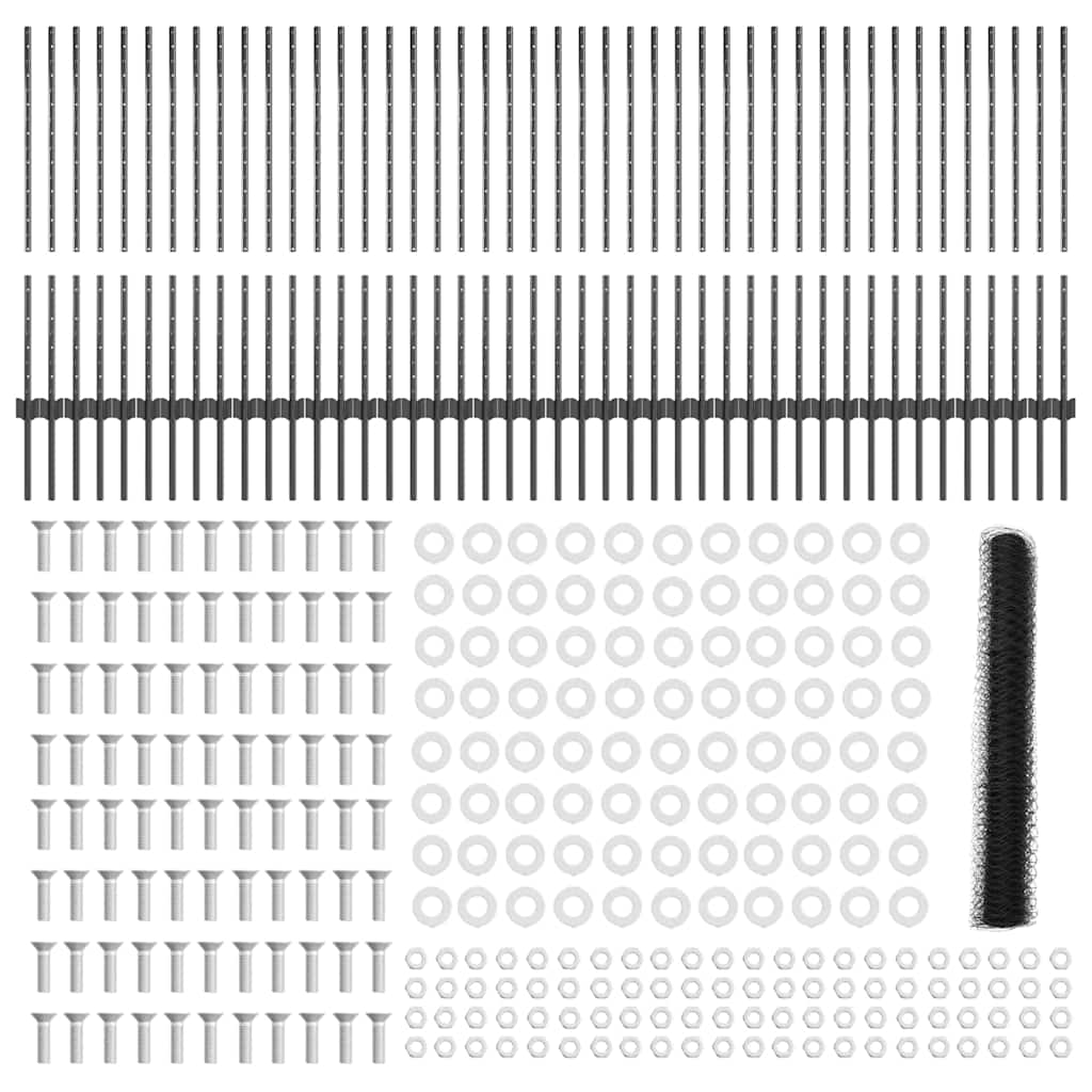 Τεντώτο με στήριγμα Γκρι 1 x 100 m Χάλυβας και PVC