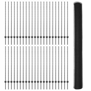 Εξαγωνική Φράχτη με Στύλο 100 x 1,4 μ PVC-Επικαλυμμένο Ατσάλι