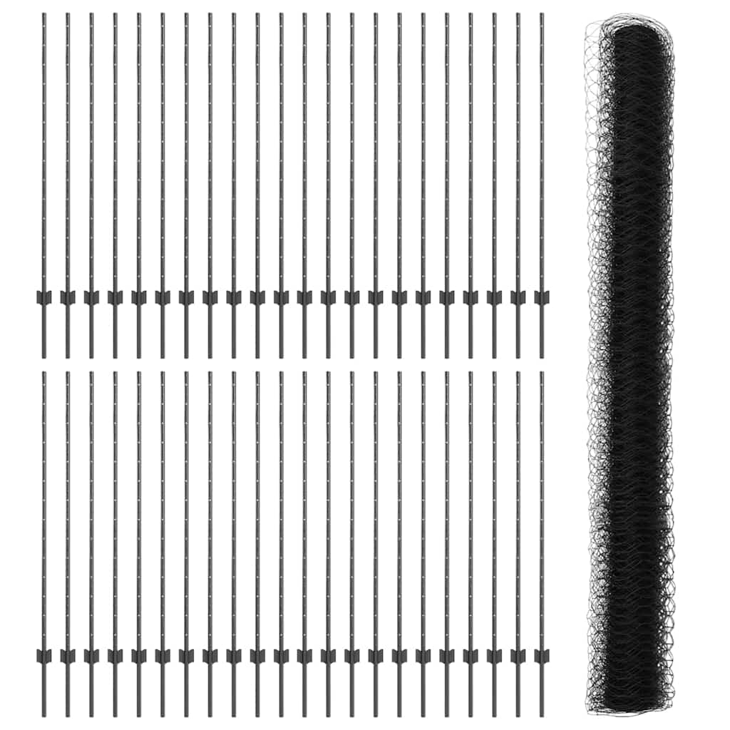 Τεντώτο με στήριγμα Γκρι 1,4 x 100 m Χάλυβας και PVC