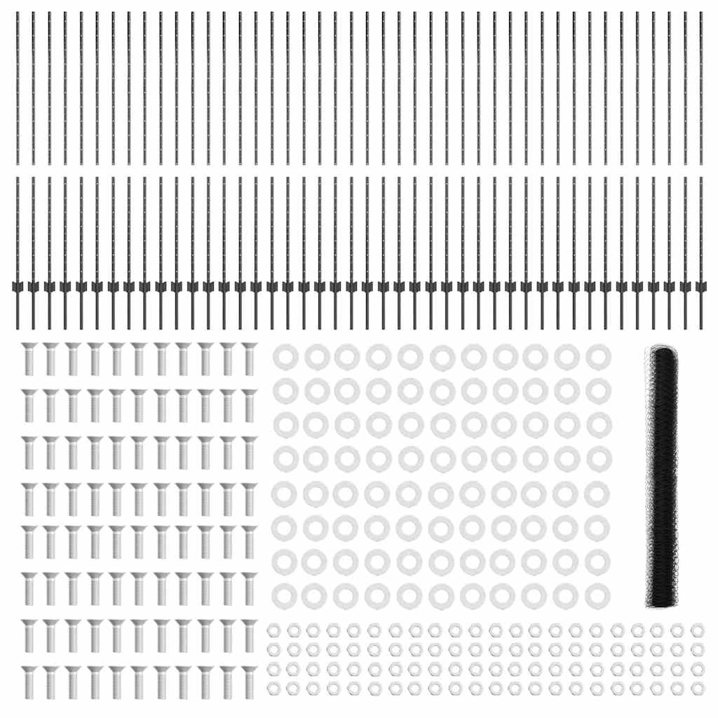 Τεντώτο με στήριγμα Γκρι 1,5 x 100 μ Χάλυβας και PVC