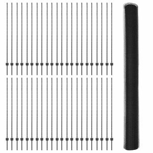 Εξαγωνική Φράχτη με Στύλο 100 x 1,6 μ PVC-Επικαλυμμένο Ατσάλι