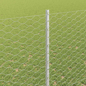 Εξαγωνική Φράχτη με Στύλο 10 x 1,5 m Γαλβανισμένος Χάλυβας