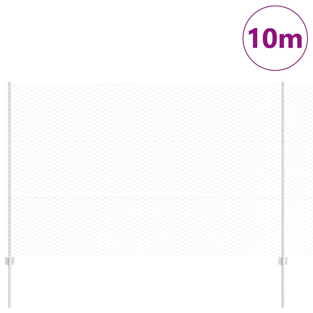 Εξαγωνική Φράχτη με Στύλο 10 x 1,5 m Γαλβανισμένος Χάλυβας