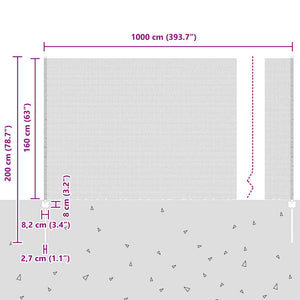 Εξαγωνική Φράχτη με Στύλο 10 x 1,6 m Γαλβανισμένος Χάλυβας