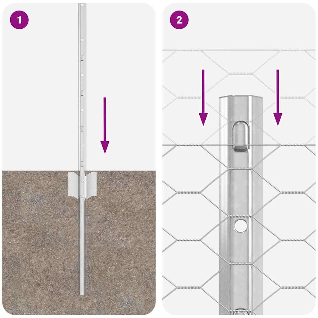 Τεντώτο με στήριγμα Ασημί 0,8 x 25 m Ατσάλι