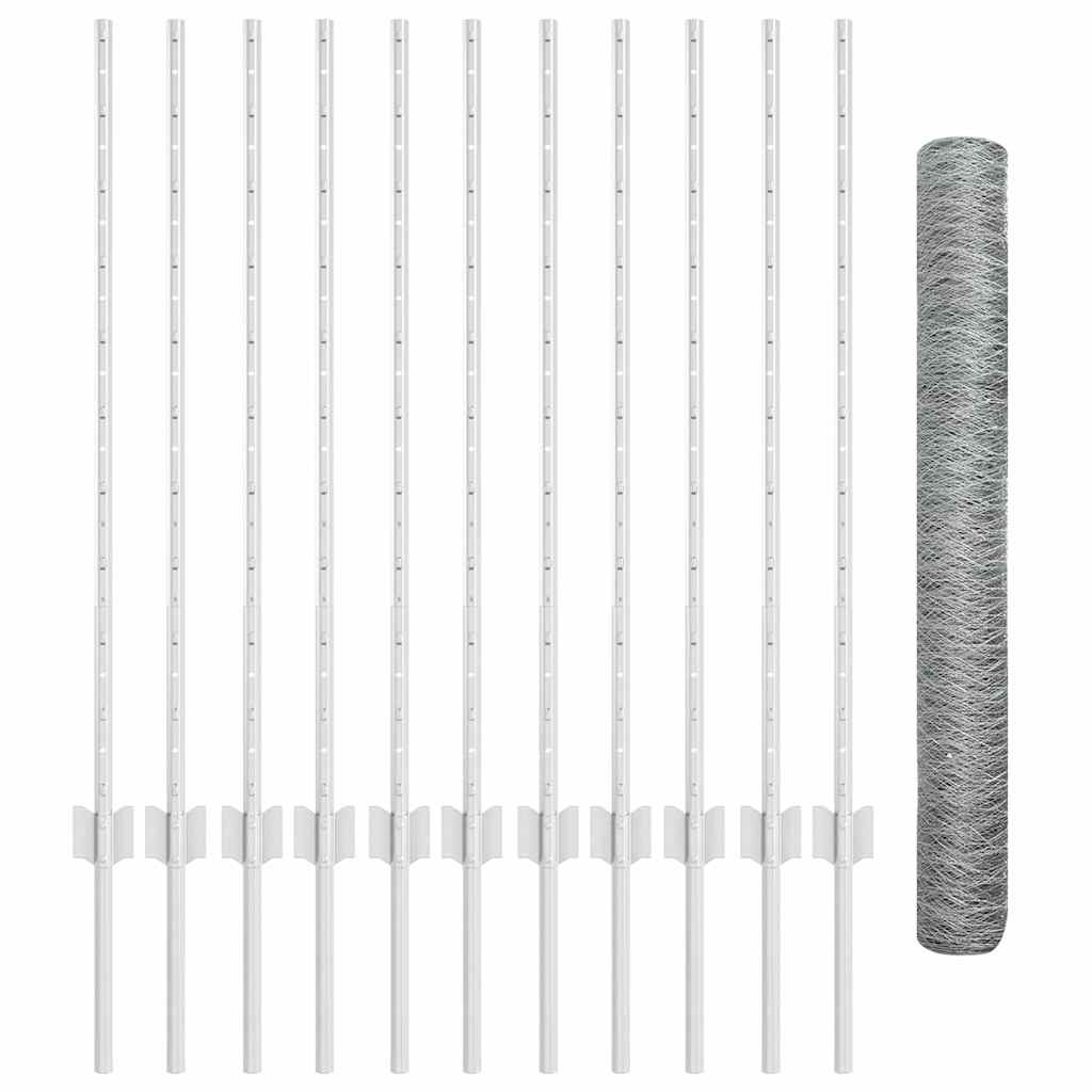 Τεντώτο με στήριγμα Ασημί 1 x 25 m Ατσάλι - Pakobazaar