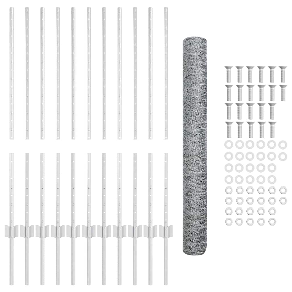 Τεντώτο με στήριγμα Ασημί 1 x 25 m Ατσάλι - Pakobazaar