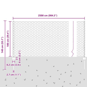 Τεντώτο με στήριγμα Ασημί 1 x 25 m Ατσάλι - Pakobazaar