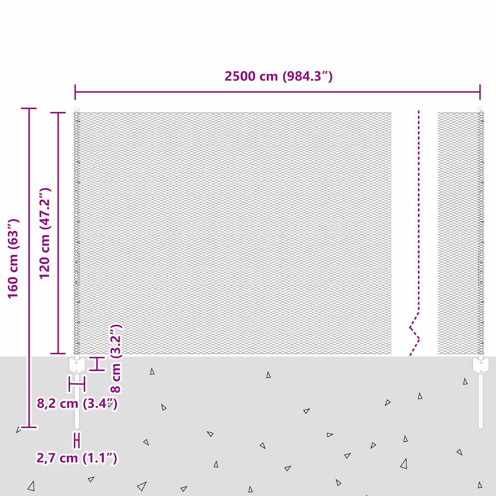 Τεντώτο με στήριγμα Ασημί 1,2 x 25 m Ατσάλι - Pakobazaar