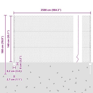 Τεντώτο με στήριγμα Ασημί 1,4 x 25 m Ατσάλι - Pakobazaar