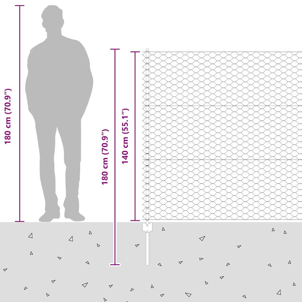 Τεντώτο με στήριγμα Ασημί 1,4 x 25 m Ατσάλι - Pakobazaar