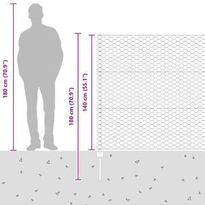 Τεντώτο με στήριγμα Ασημί 1,4 x 25 m Ατσάλι - Pakobazaar