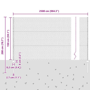 Τεντώτο με στήριγμα Ασημί 1,5 x 25 m Ατσάλι - Pakobazaar