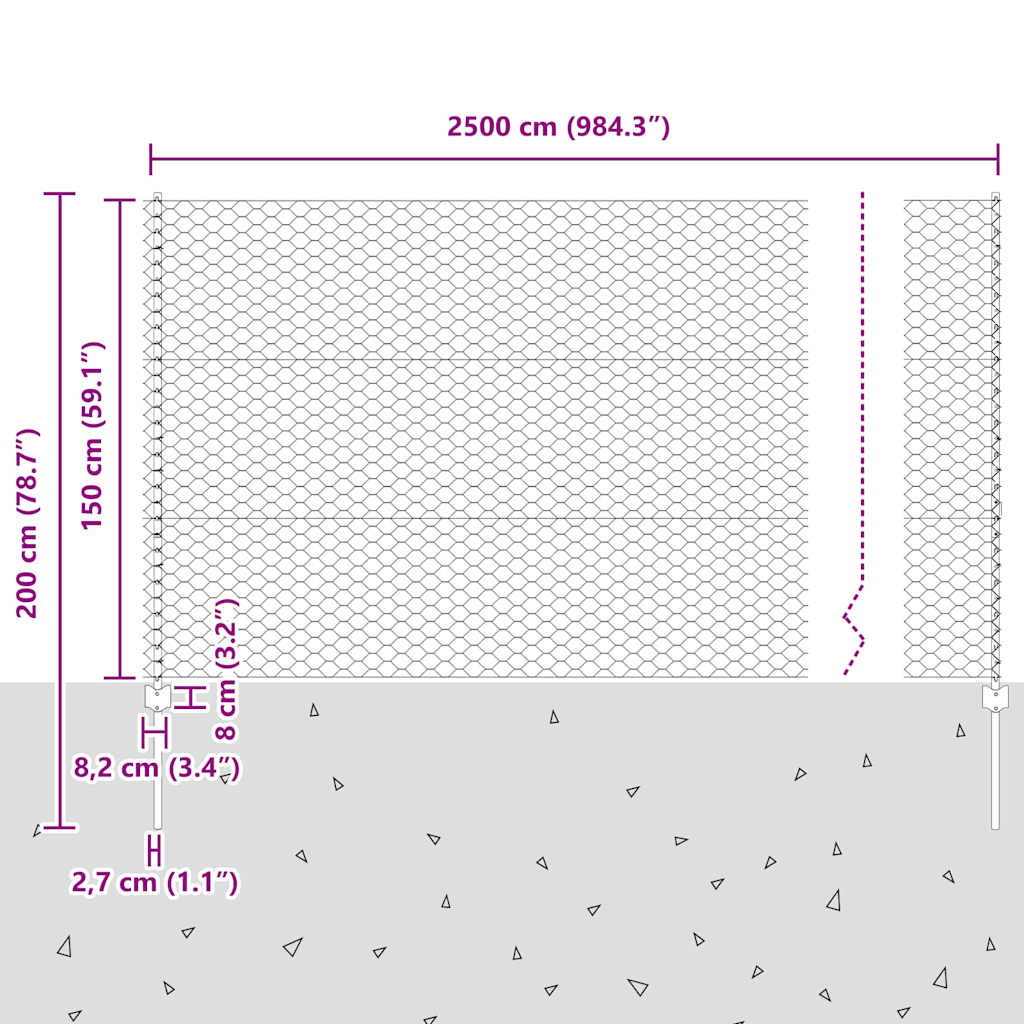 Τεντώτο με στήριγμα Ασημί 1,5 x 25 m Ατσάλι - Pakobazaar