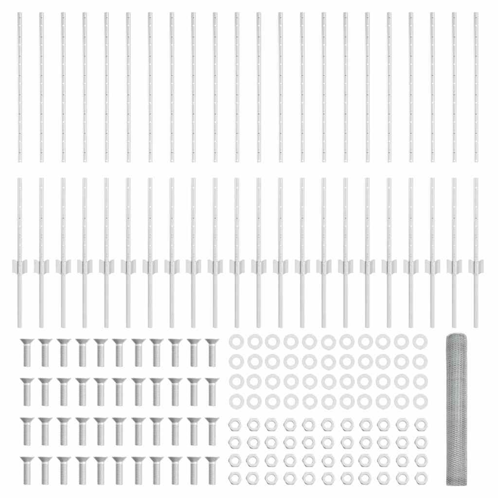 Τεντώτο με στήριγμα Ασημί 1 x 50 m Ατσάλι