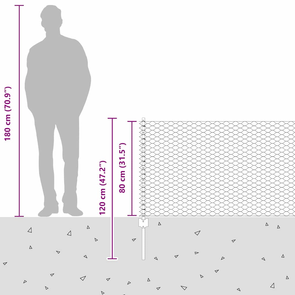 Τεντώτο με στήριγμα Ασημί 0,8 x 100 μ Ατσάλι