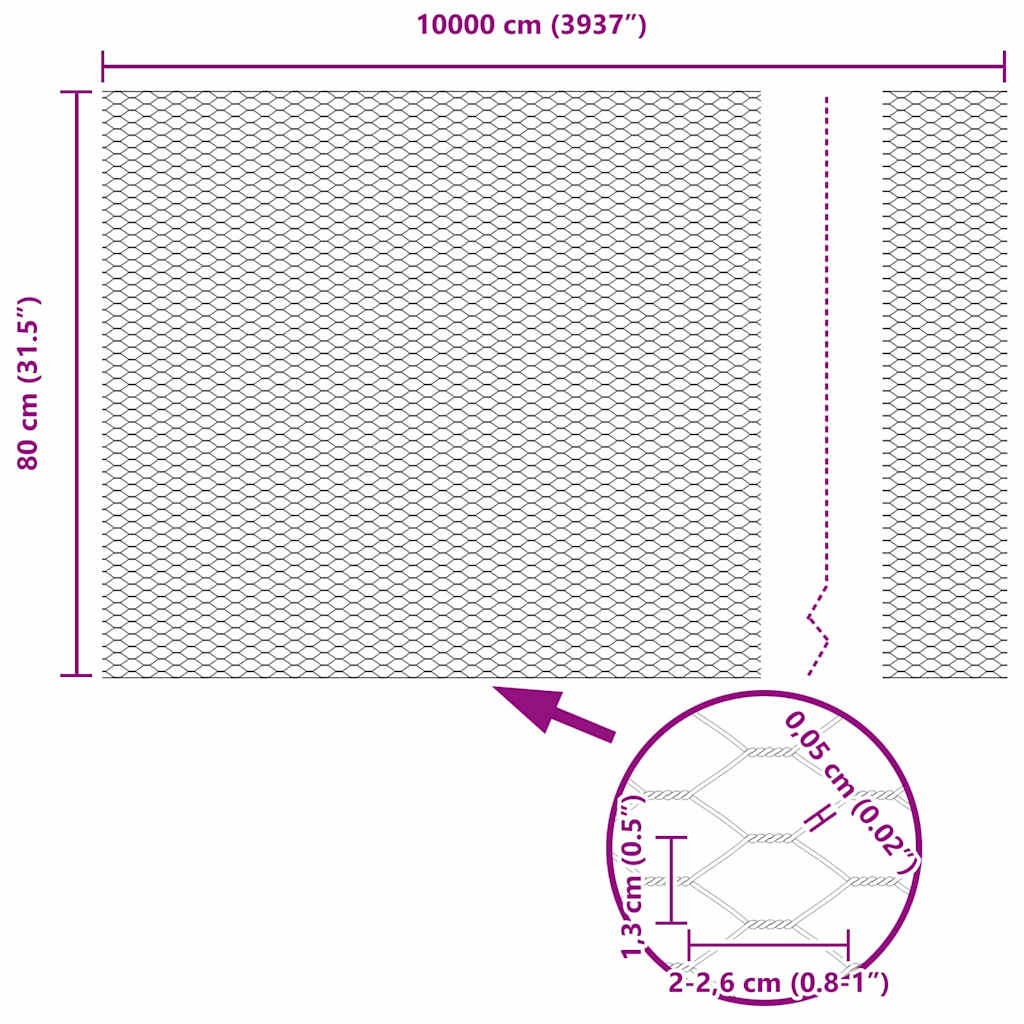 Τεντώτο με στήριγμα Ασημί 0,8 x 100 μ Ατσάλι