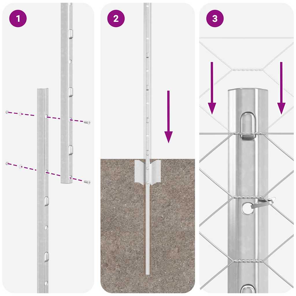 Τεντώτο με στήριγμα Ασημί 1,2 x 100 m Ατσάλι