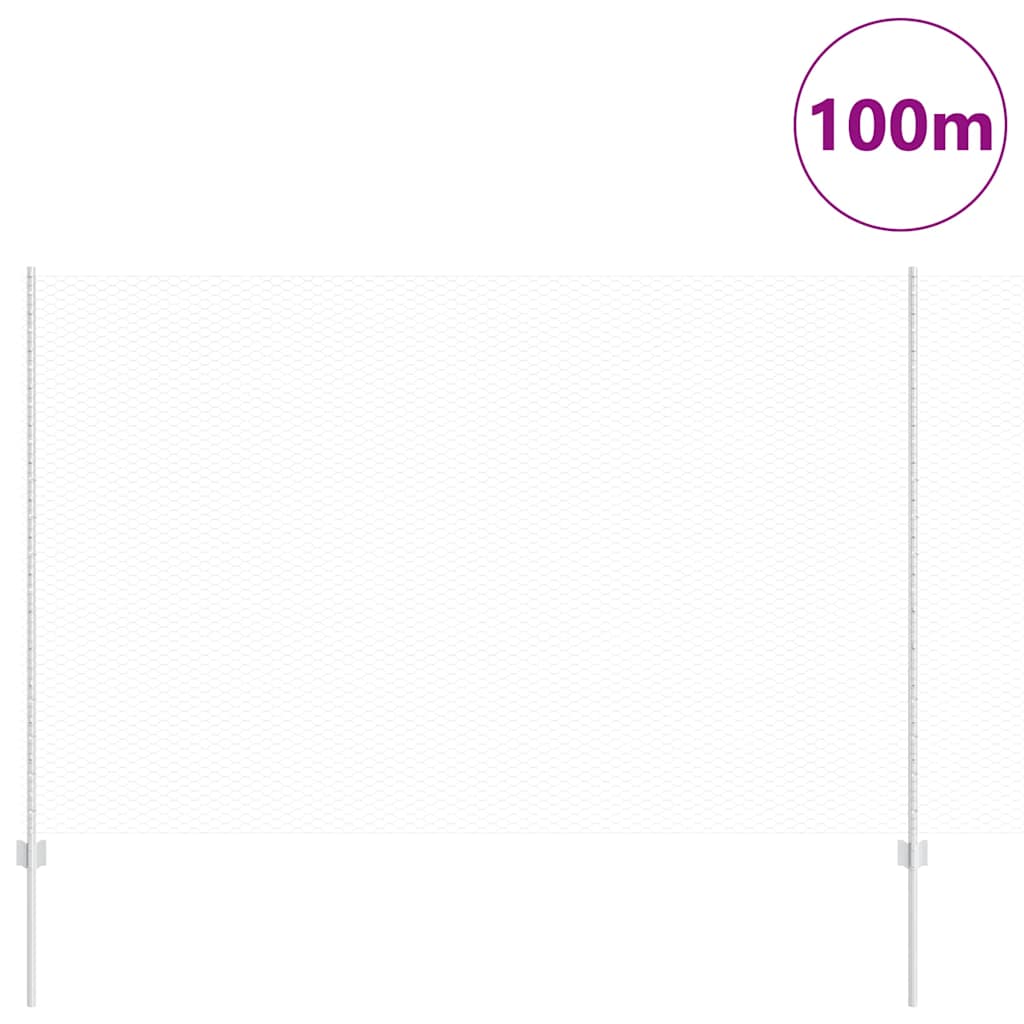 Εξαγωνική Φράχτη με Στύλο 100 x 1,6 μ Γαλβανισμένος Χάλυβας