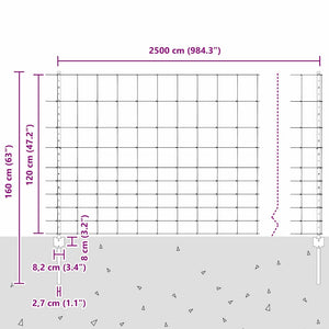 Τεντώτο με στήριγμα Ασημί 1,2 x 25 m Ατσάλι - Pakobazaar
