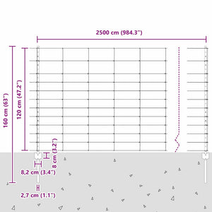 Τεντώτο με στήριγμα Ασημί 1,2 x 25 m Ατσάλι - Pakobazaar