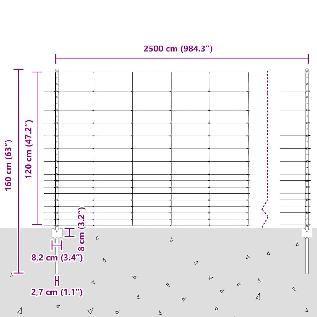 Τεντώτο με στήριγμα Ασημί 1,2 x 25 m Ατσάλι - Pakobazaar