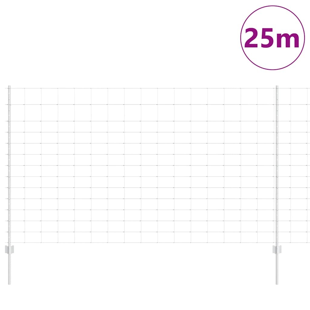 Εξωτερική άγρια περίφραξη με στήλες 25 x 1,4 μ Ασημί Δίχτυ