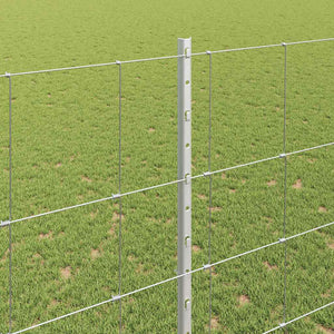 Εξωτερική άγρια περίφραξη με στήλες 25 x 1,5 m Ασημί Δίχτυ