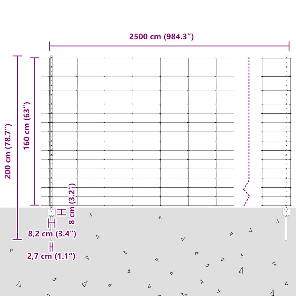 Τεντώτο με στήριγμα Ασημί 1,6 x 25 m Ατσάλι