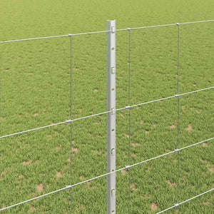 Εξωτερική άγρια περίφραξη με στήλες 25 x 1,6 μ Ασημί Δίχτυ